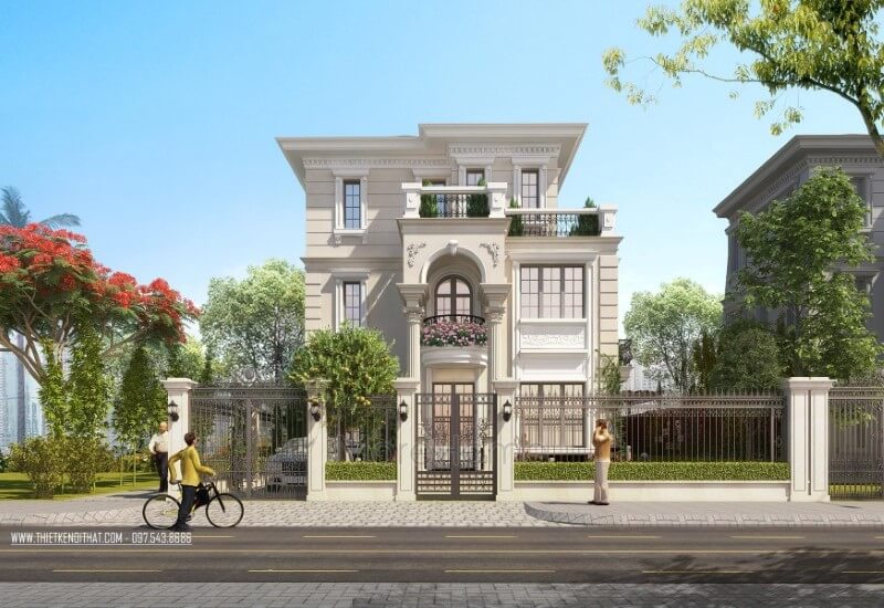 Công trình thiết kế biệt thự Splendora An Khánh kiến trúc tân cổ điển đẹp cao cấp tại huyện Hoài Đức Hà Nội thiết kế biệt thự đơn lập
